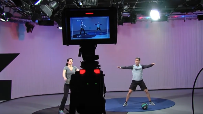 photo of exercise program being recorded